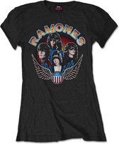 Tshirt Femme Ramones -L- Vintage Wings Photo Noir