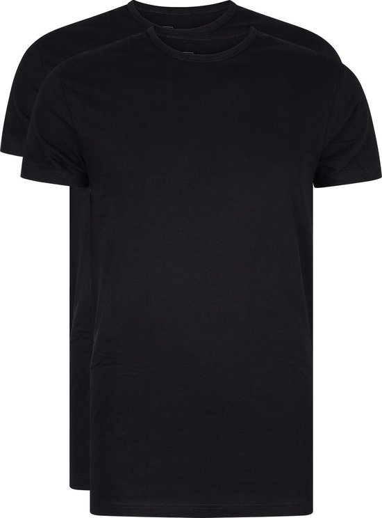 RJ Bodywear Everyday - Rotterdam - 2-pack - T-shirt O-hals smal - zwart -  Maat XXL
