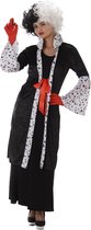 Karnival Costumes Cruella Boze Vrouw Dalmatiers Halloween Kostuum Dames Halloween Kostuum Volwassenen Carnavalskleding Dames Carnaval - Polyester - Zwart/Wit - Maat S - 3-Delig Jas