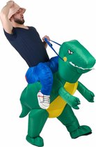 Vegaoo - Opblaasbaar man op dinosaurusrug kostuum voor volwassenen