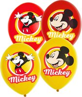 6 gele en rode latex Mickey Mouse™ ballonnen - Feestdecoratievoorwerp