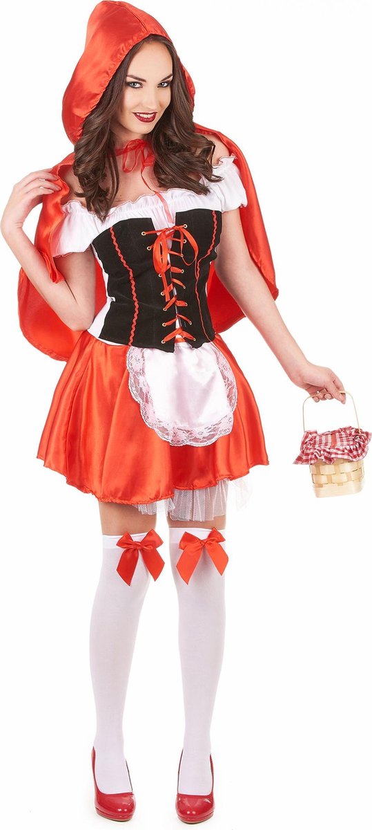 LUCIDA - Roodkapje kostuum met nep korset voor vrouwen - XL - LUCIDA