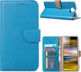 Telefoon Hoesje met pasjeshouder En Magneetflapje voor Sony Xperia 10 Plus - Turquoise - van Bixb