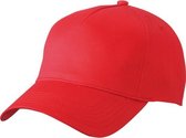 2x 5 panel baseball petten rood - Baseball caps voor dames/heren - Team petjes
