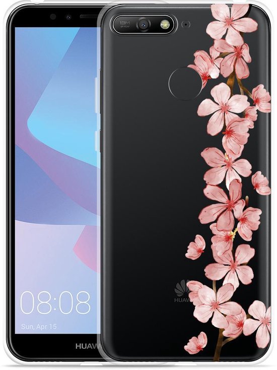 Luxe rekruut zingen Huawei Y6 2018 Hoesje Flower Branch | bol.com
