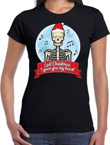 Fout kerstshirt / t-shirt zwart Last Christmas I gave you my heart voor dames - kerstkleding / christmas outfit M