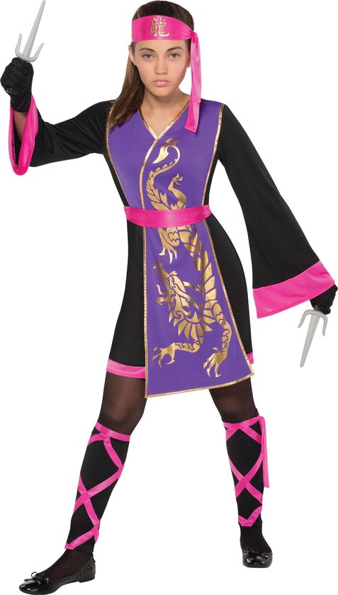dak radiator congestie AMSCAN - Paars en roze ninja kostuum voor meisjes - 128/134 (8-10 jaar) -  Kinderkostuums | bol.com