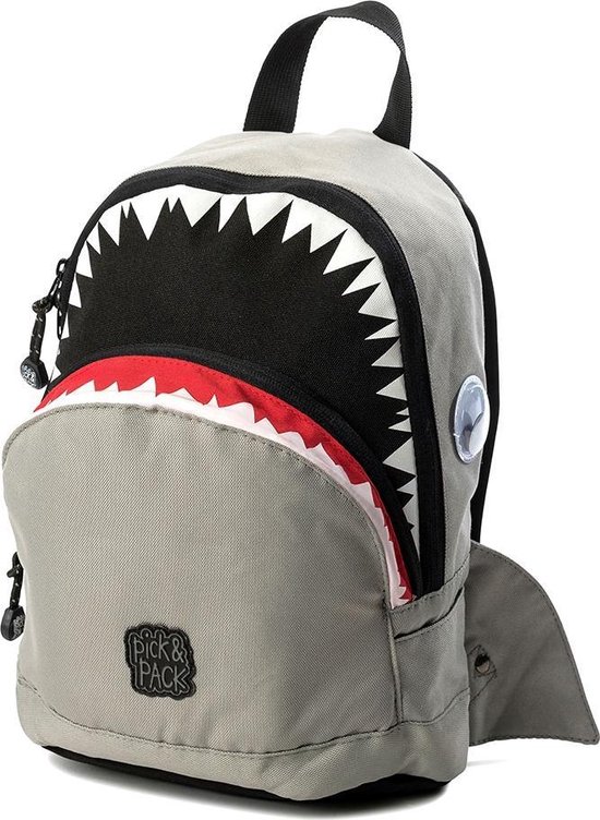 Pick & Pack Shark Shape Kinderrugzak - Grey | bol.com