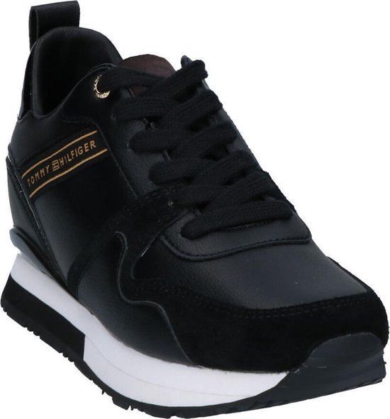 Tommy Hilfiger Iridescent Wedge Zwarte Sneakers Dames 37 | bol.com
