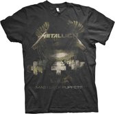 Metallica Heren Tshirt -M- Master Of Puppets Distressed Zwart