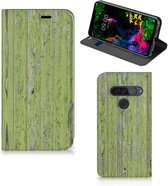 LG G8s Thinq Book Wallet Case Green Wood