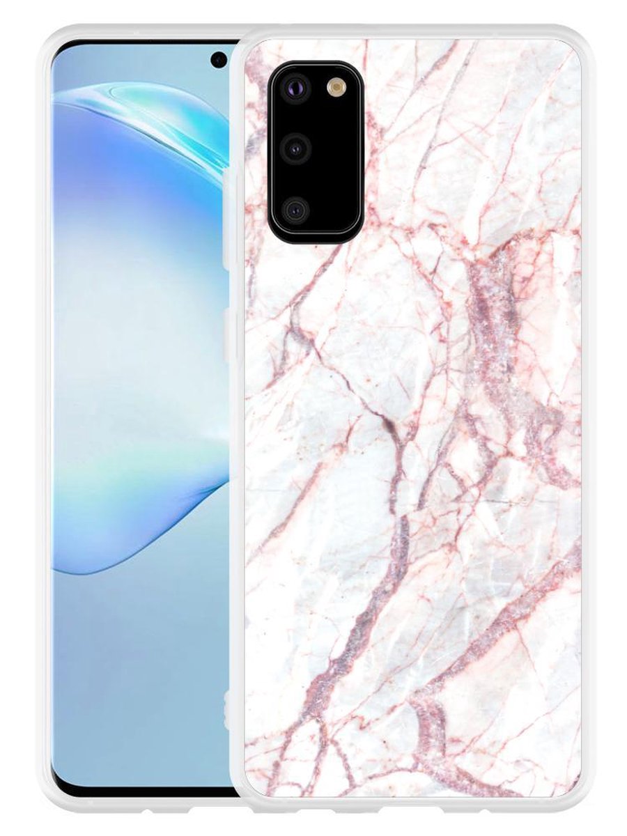 Samsung Galaxy S20 Hoesje White Pink Marble