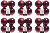 24x Donkerrode kunststof kerstballen 10 cm - Mat/glans - Onbreekbare plastic kerstballen - Kerstboomversiering donkerrood