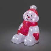 Konstsmide Éclairage de Noël Lighting inside - Décoration lumineuse Père Noël assis avec foulard LED 32 lumières - 26 centimètres - Blanc froid