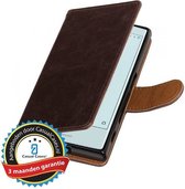 Bookwallet lederlook hoes Sony Xperia X Compact mocca