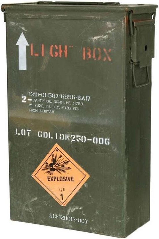 2e hands munitiekist cartridge M224 Mortar 60mm. Afmetingen: 48 x 30 x  16cm. | bol.com