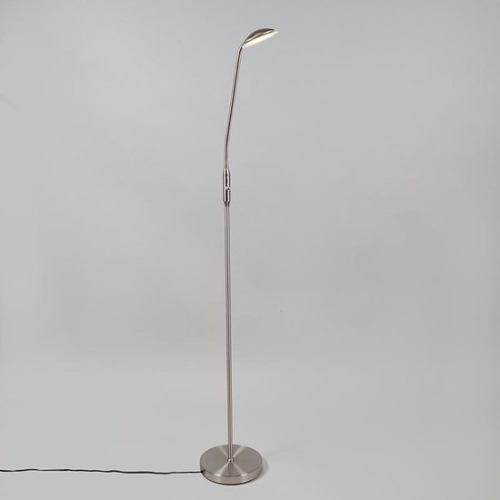 Surichinmoi Reizende handelaar musicus QAZQA eva - Moderne LED Dimbare Staande leeslamp met Dimmer - 1 lichts - H  1490 mm -... | bol.com