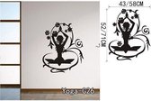 3D Sticker Decoratie Yoga Meditatie Zen Abstract Decor Woonkamer Vinyl Carving Muurtattoo Sticker voor Home Raamdecoratie - YogaG26 / Large