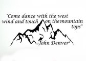 3D Sticker Decoratie QF6 Home Quote John Denver Come Dance Met TDecal Familie Woonkamer Vinyl Carving Muurtattoo Sticker voor Home Raamdecoratie - 58x146cm CustomColor