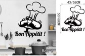 3D Sticker Decoratie Nieuwe Bon Appetit Voedsel Muurstickers Keuken Kamer Decoratie DIY Vinyl Adesivo De Paredes Posters Behang Thuis Decals Art - Bon2 / Big