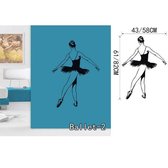 3D Sticker Decoratie Dansend Ballet Meisjes Schets Muurstickers Voor Woonkamer Slaapkamer Badkamer Decoracion Kinderen Kinderkamer Wallpapers Home Decor - Ballet1 / S