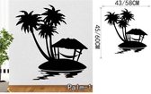 3D Sticker Decoratie Grote palmbomen Vogel Verwijderbaar Vinly Muurtattoo Art Mural Decor Sticker Muursticker Interieur - Palm1 / Small