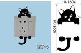 3D Sticker Decoratie Cartoon Black Cat Cute DIY Vinyl Wall Stickers For Kids Rooms Home Decor Art Decals 3D Wallpaper Decoration Adesivo De Parede - CAT4 / Large