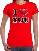 I love you valentijn t-shirt rood voor dames S