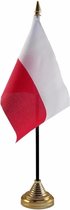 Polen tafelvlaggetje 10 x 15 cm met standaard