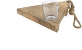 Plateaus - Chop Board Triangle+glass 18cm Natural