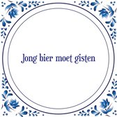 Tegel met spreuk |Spreuktegels | Wanddecoratie | Jong bier moet gisten