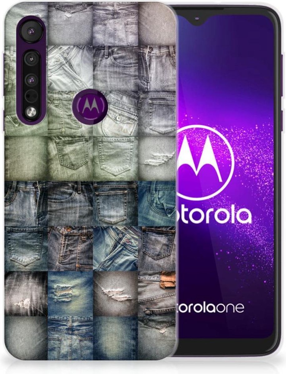 Silicone Back Cover Motorola One Macro Spijkerbroeken