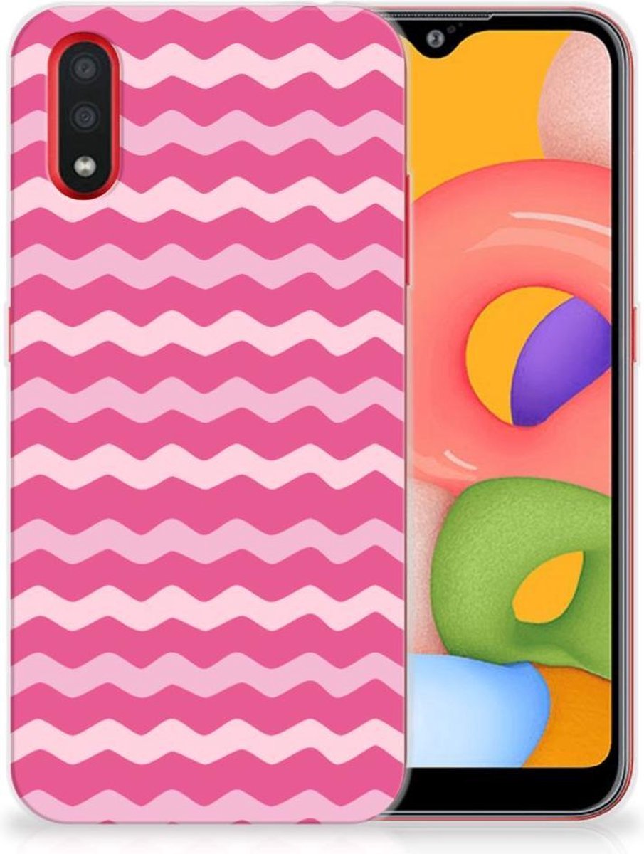 Samsung Galaxy A01 TPU bumper Waves Pink