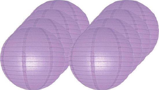 8x Lanternes boule de luxe lilas 25 cm - Décoration de fête / décoration