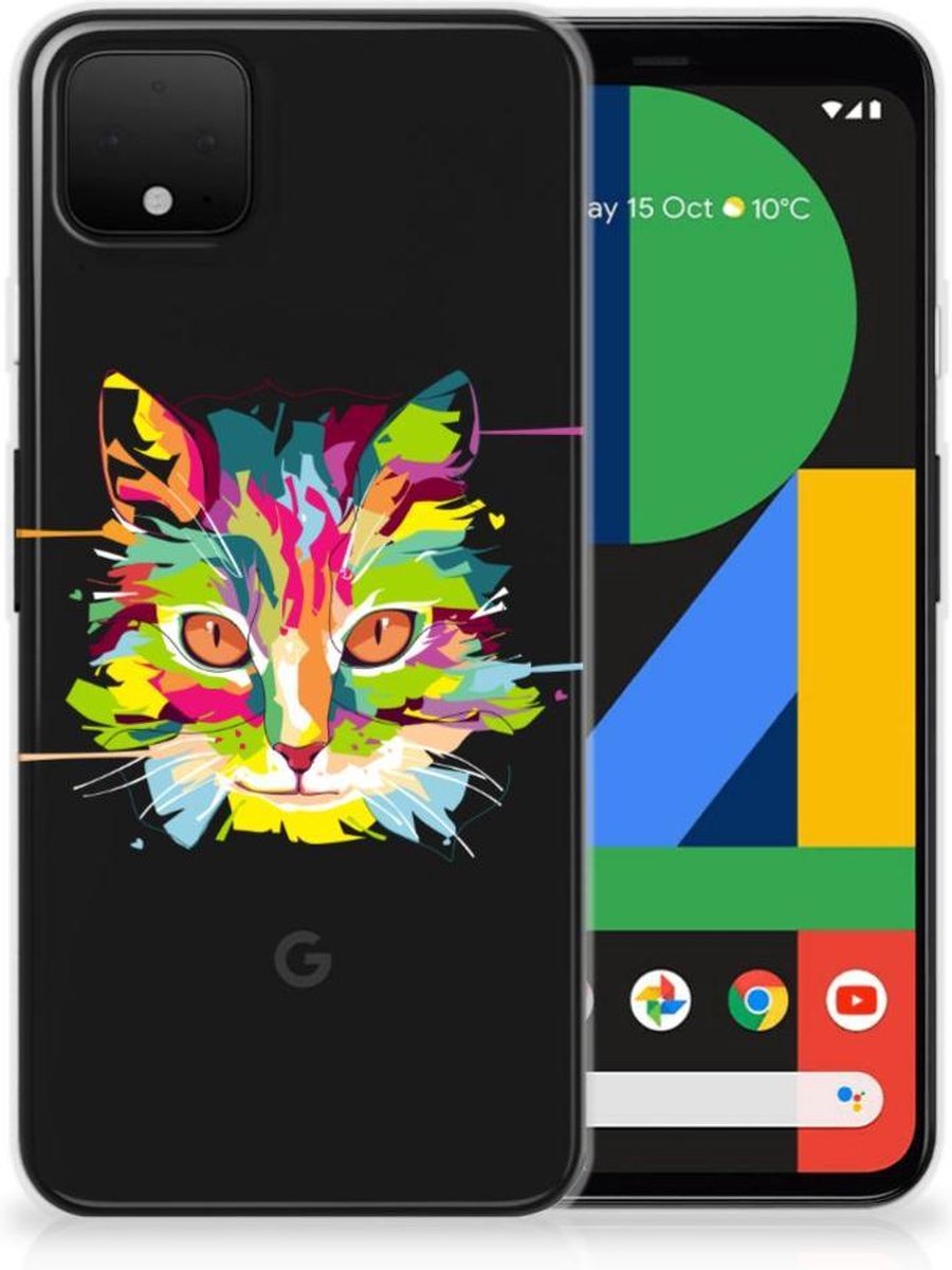 Google Pixel 4 XL Telefoonhoesje met Naam Cat Color