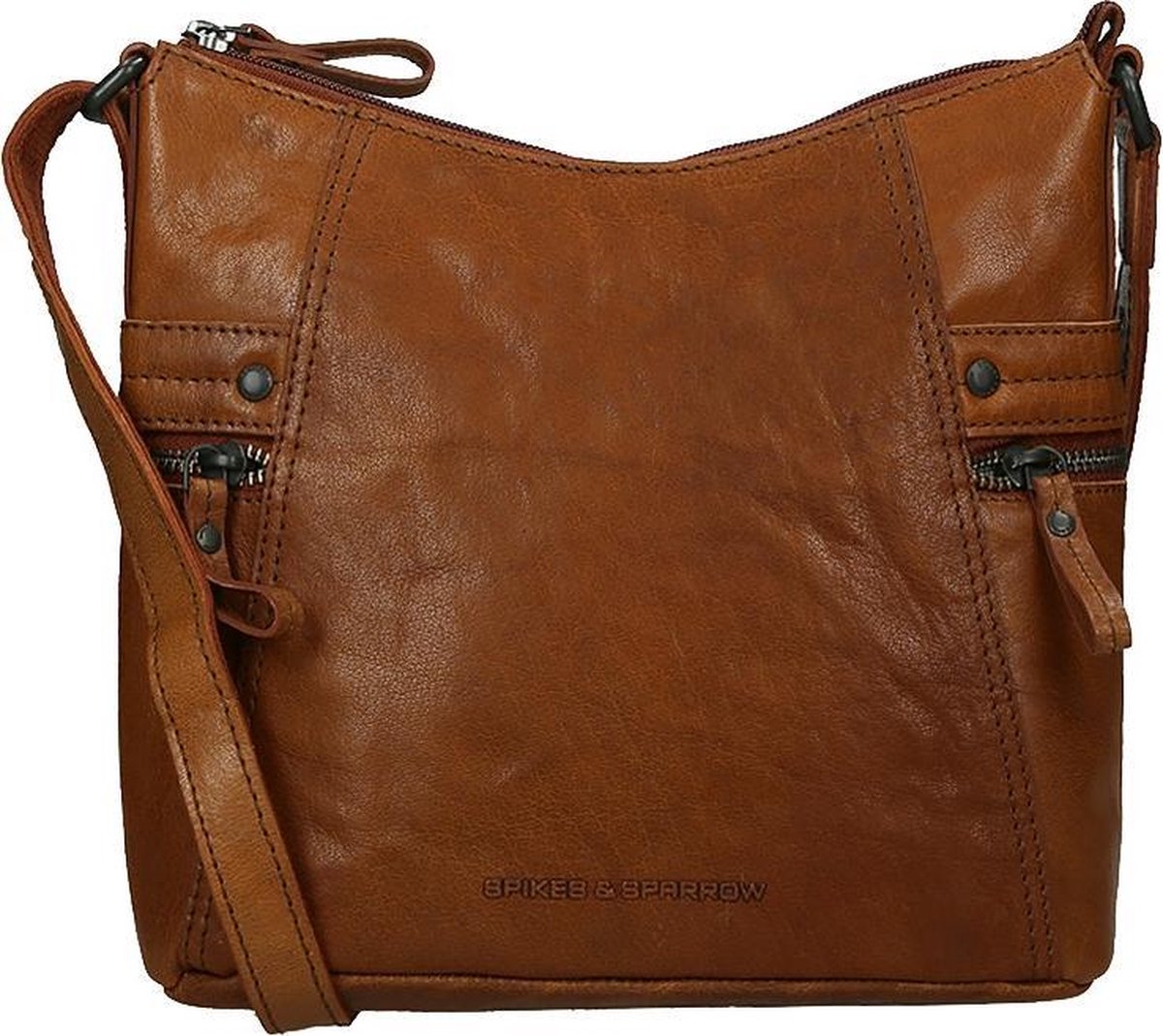 Spikes Sparrow Crossbodytas Bronco Leer cognac bol