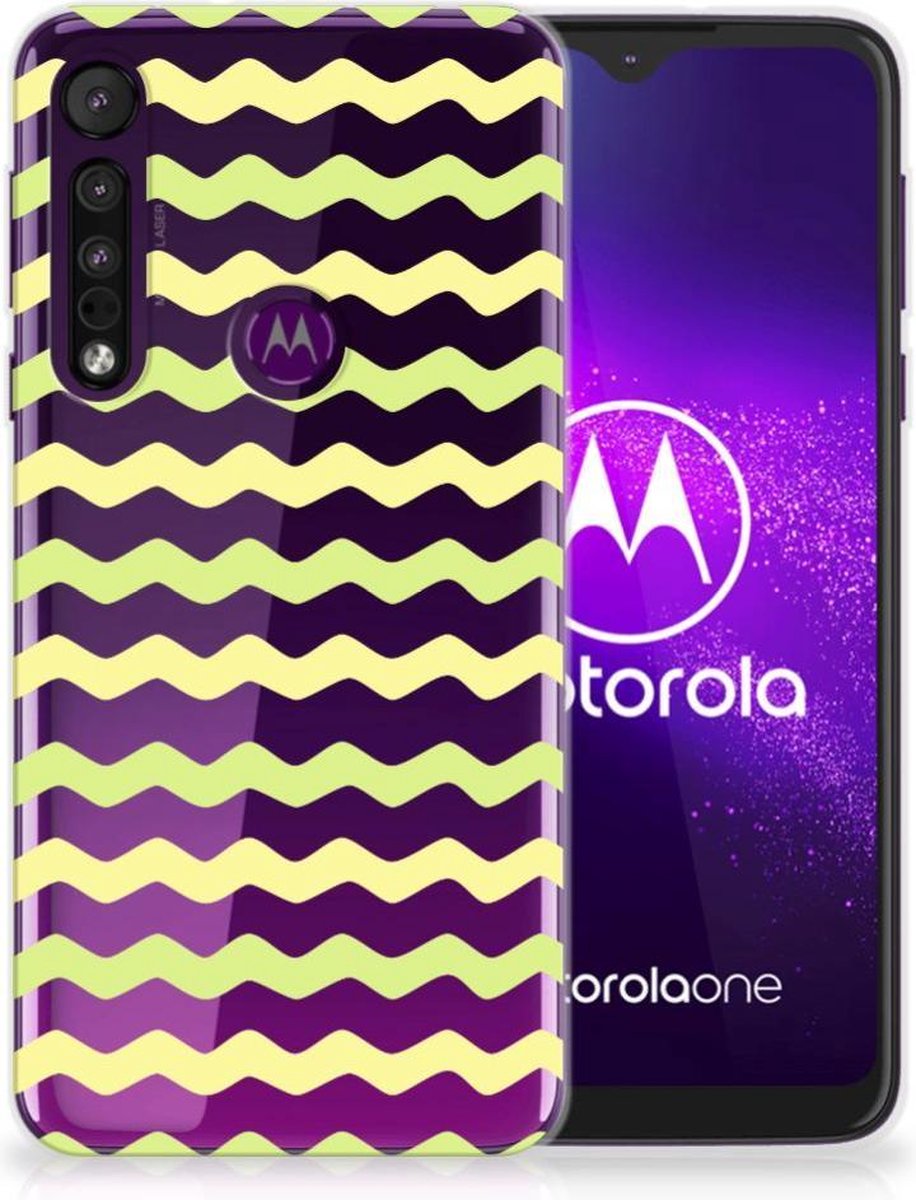 Motorola One Macro TPU bumper Waves Yellow