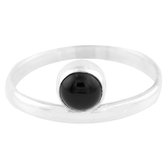 Jewelryz Saina Edelsteen Ring | 925 sterling zilver met zwarte onyx | Maat 17