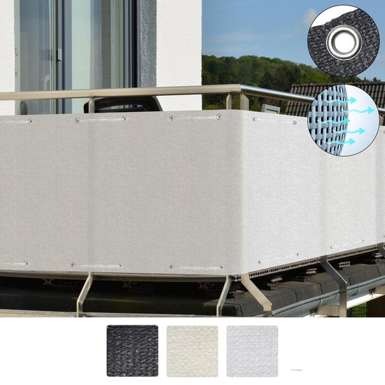 Sol Royal balkonscherm – wit 90x500cm - balkondoek luchtdoorlatend -  Solvision HB2 | bol.com