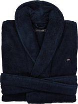 Tommy Hilfiger heren badjas blauw - in cadeau verpakking -  Maat: M