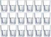 18x Drinkglazen/waterglazen transparant 400 ml - Limonade/sap glas 18 stuks