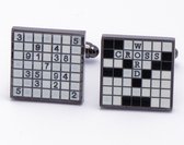Manchetknopen - sudoku en kruiswoord