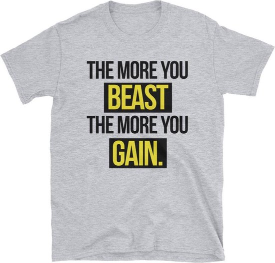 Gymster Beast Gain T-Shirt - Sportkleding - Fitnesskleding - Sportshirt -  Fitness... | bol.com