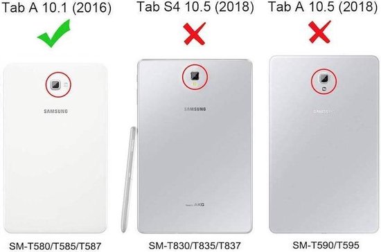 Samsung Galaxy Tab A 10.1 T580/T585 Bluetooth toetsenbord hoes zwart  (2016-2018) - Merkloos