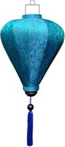 Turquoise zijden Vietnamese lampion lamp ballon - B-TU-62-S