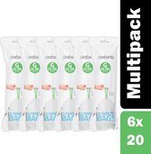Pack of x 6 Brabantia PerfectFit Bags, Code G, 23-30 litre, 20 Bags per Roll - White