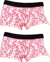 Funderwear meisjes boxershorts luipaard 2-pack  - 122  - Fuchsia