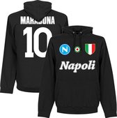 Napoli Maradona 10 Team Hoodie - Zwart - XL