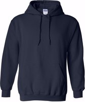 Gildan Hooded Heavy Blend Sweater Marineblauw S