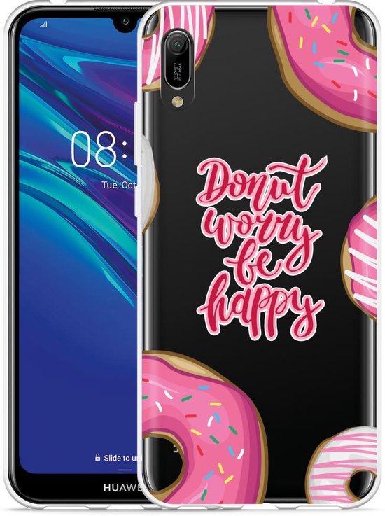 Momentum bijtend krassen Huawei Y6 2019 Hoesje Donut Worry | bol.com